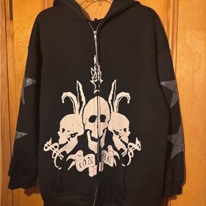 Black Hoodie with Skull Design